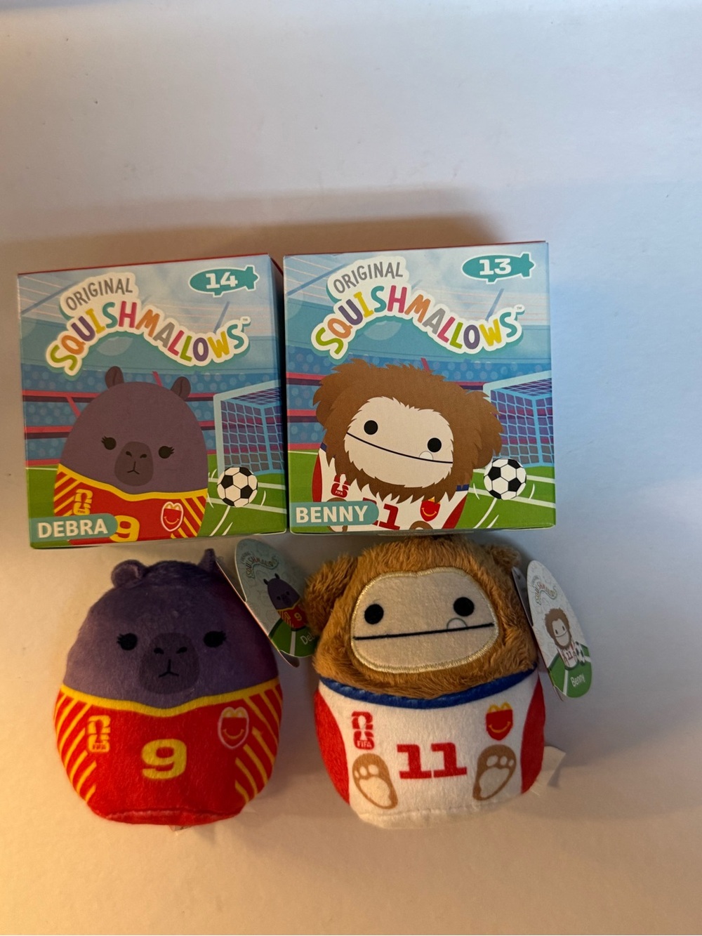 McDonald’s Squishmallows Debra (Purple/Red) & Benny (Brown/White) Plush Duo